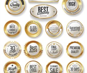 HD high quality gold labels collection vector