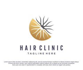 Hair clinic logo design vector
