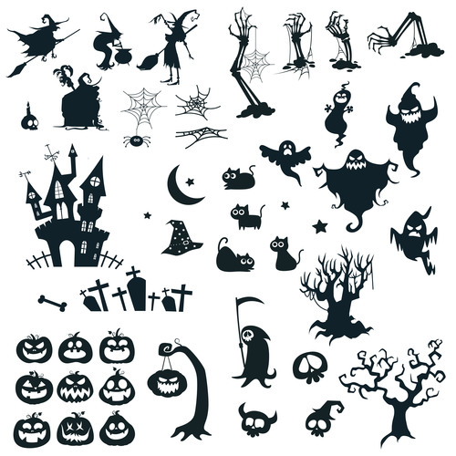 Halloween element silhouette vector