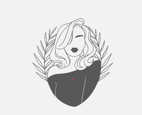 Hand drawn woman logo avatar vector