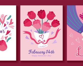 Hand painted Valentines Day card vector