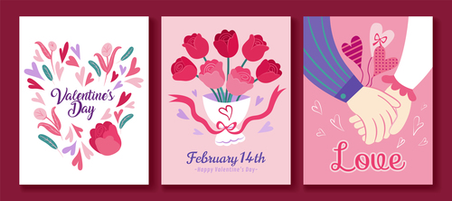 Hand painted Valentines Day card vector