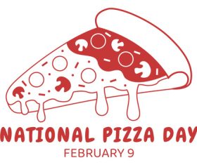 Hand painted poster pizza day illustration vector