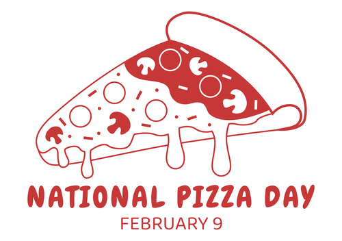 Hand painted poster pizza day illustration vector
