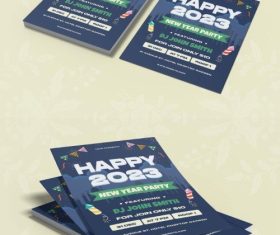 Happy 2023 New Year Party Flyer vector