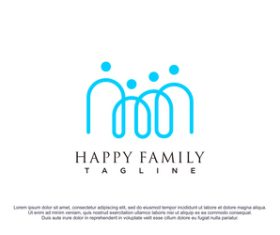 Happy family logo design vector