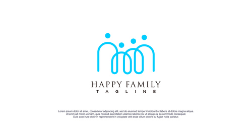 Happy family logo design vector