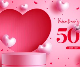 Happy valentines sale day vector background with hearts vector