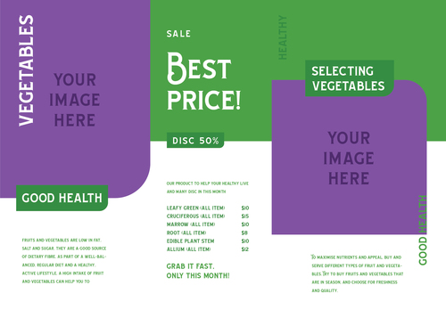Healthy ingredients brochure vector