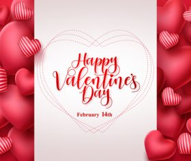 Hearts background happy valentines day vector