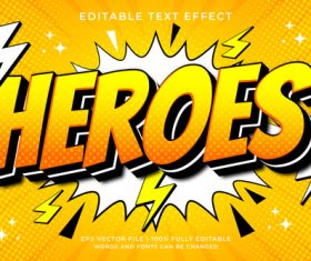 Heroes comic text style vector