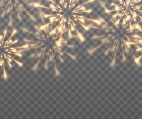 Holiday golden fireworks vector