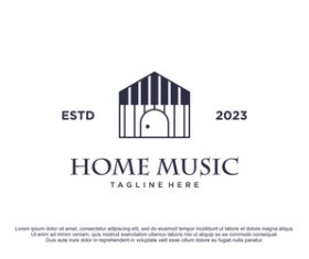 Home music logo design vector