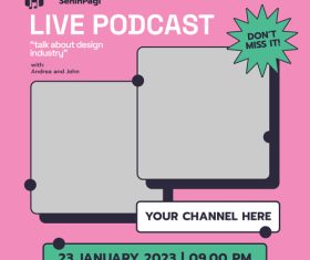 IG Post live podcast design vector
