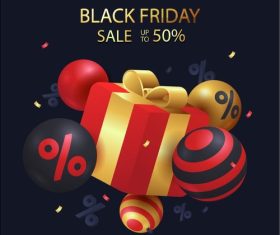 Illustration realistic black friday background vector