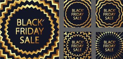 Instagram posts collection black friday background vector