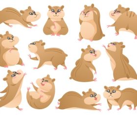 Interesting cartoon hamster character vector