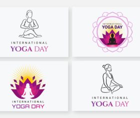 International yoga day logo vector