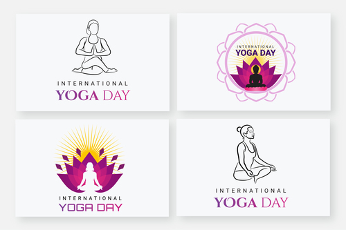 International yoga day logo vector