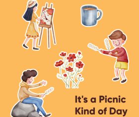 Its a picnic kind of day cartoon vector