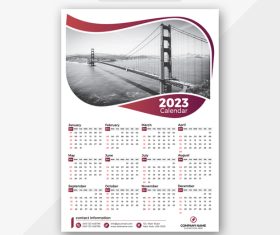 Jinmen Bridge Background 2023 calendar vector