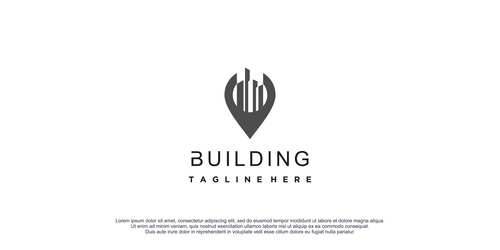 Logo design building vector