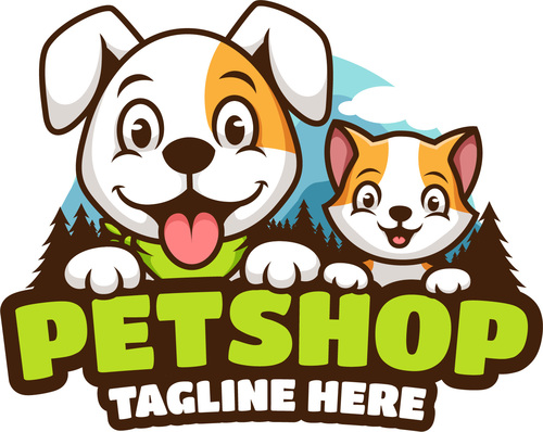 Logo design pet store vector