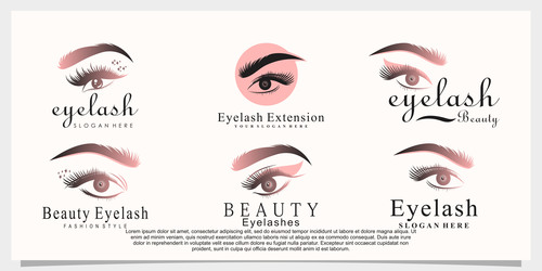 Logo of different cosmetic eyelashes vector