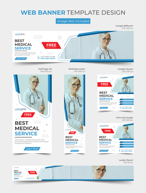 Medical web banner vector