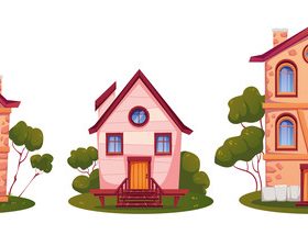Medieval houses vector