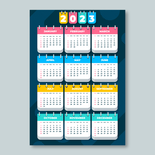 Minimum calendar design 2023 vector