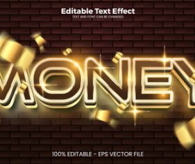 Money editable text effect vector