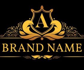 Monogram logo with golden letter vector