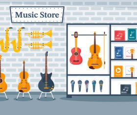 Music store layout vector