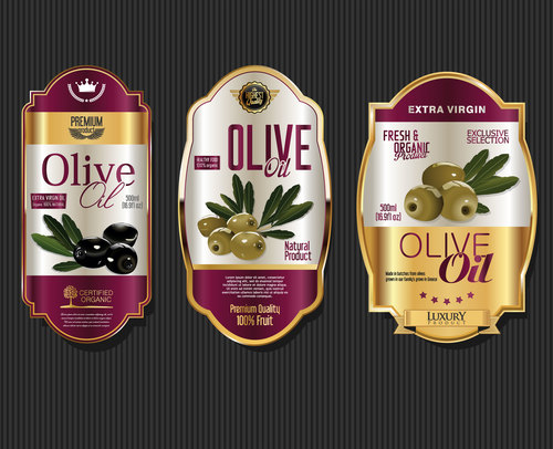 Olive oil exquisite label design vector