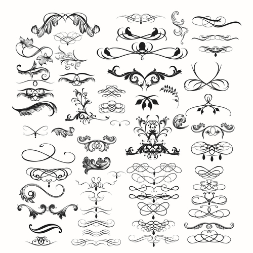 Ornaments drawn decorative vector collection