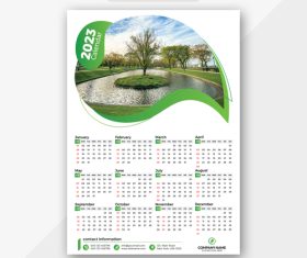 Park Background 2023 Calendar Vector