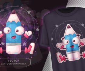 Pencil dark t shirt cover design vector