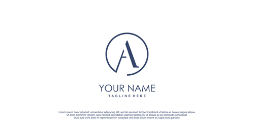 Personality name logo design vector