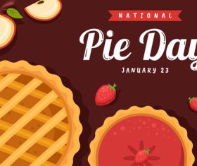 Pie day illustration vector