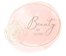 Pink and gold feminine logo design vector