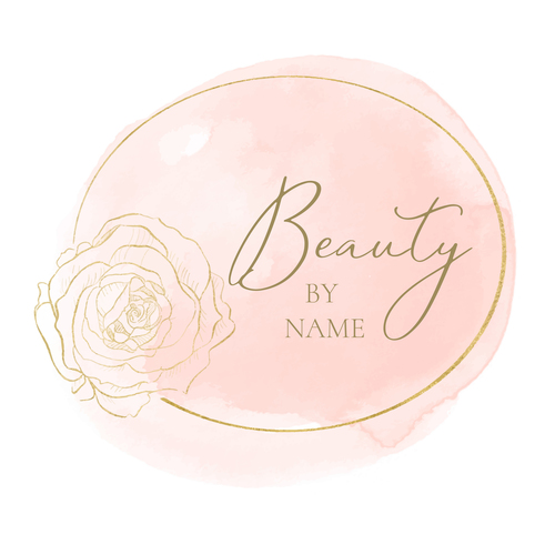 Pink and gold feminine logo design vector