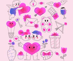 Pink gradient valentine day illustration vector
