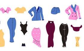 Pretty clothes flat isolated vector illustration