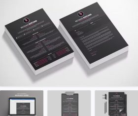 Professional resume template vector