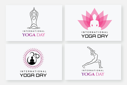 Propaganda yoga day logo vector