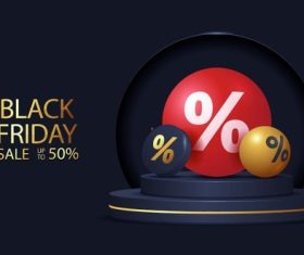 Realistic black friday background vector