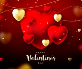 Red gradient Valentines Day background vector