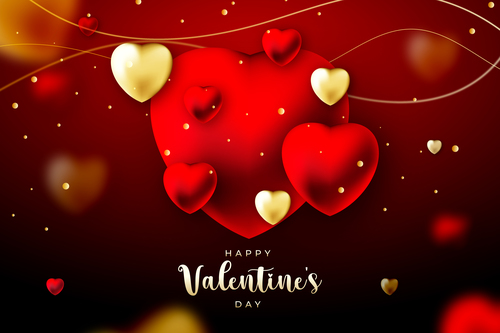 Red gradient Valentines Day background vector