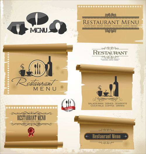 Restaurant and cafe labels vector